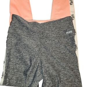 Pink Victoria's Secret Gray and Peach Leggings